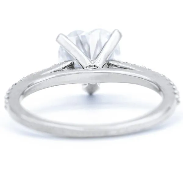 Rings Heart Moissanite 5 Prongs Diamond Accent Ice Cathedral Solitaire Ring Fire Brilliance 