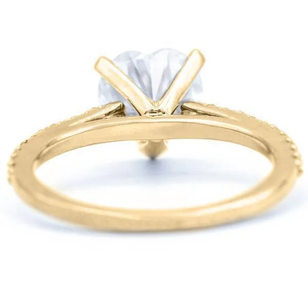 Rings Heart Moissanite 5 Prongs Diamond Accent Ice Cathedral Solitaire Ring Fire Brilliance 