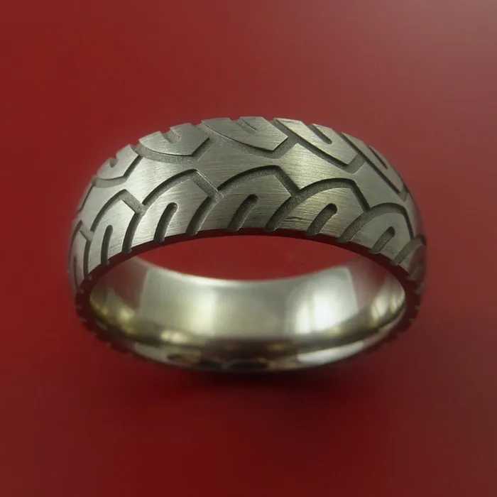 Rings Lashbrook Titanium Carved Tread Design Ring Bold Unique Band Custom Made to Any Sizing 422 Rings Lashbrook Titanium Carved Tread Design Ring Bold Unique Band Custom Made to Any Sizing 422