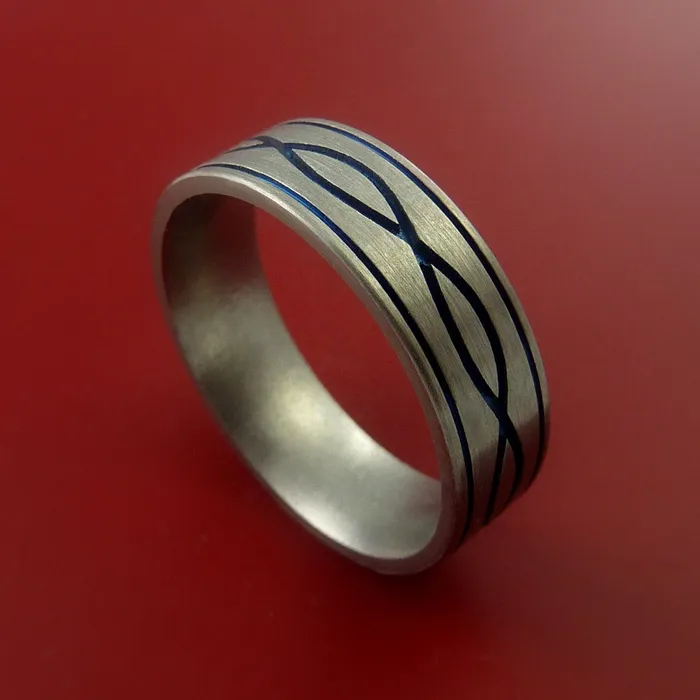 Rings Lashbrook Titanium Ring with Infinity Milled Celtic Design and Cerakote Inlays Custom Made Band Rings Lashbrook Titanium Ring with Infinity Milled Celtic Design and Cerakote Inlays Custom Made Band