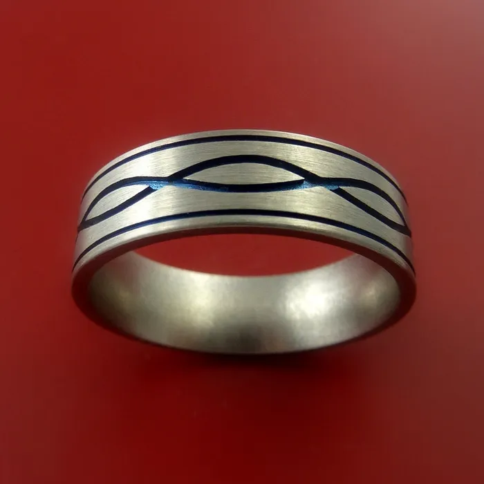 Rings Lashbrook Titanium Ring with Infinity Milled Celtic Design and Cerakote Inlays Custom Made Band Rings Lashbrook Titanium Ring with Infinity Milled Celtic Design and Cerakote Inlays Custom Made Band