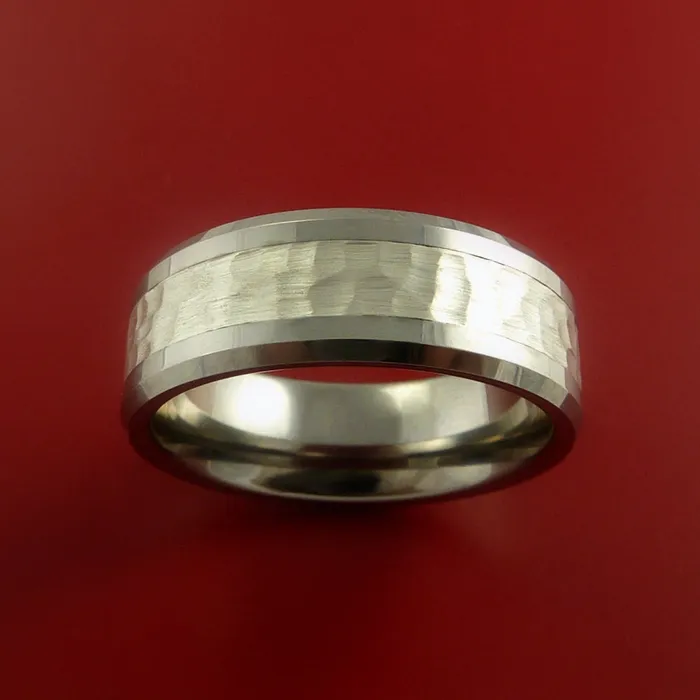 Rings Lashbrook Titanium Ring with Palladium Silver Inlay Custom Made Band Rings Lashbrook Titanium Ring with Palladium Silver Inlay Custom Made Band