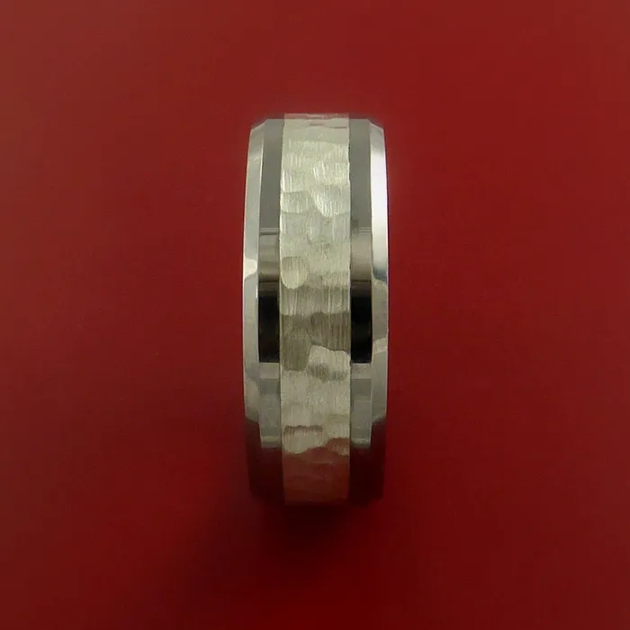Rings Lashbrook Titanium Ring with Palladium Silver Inlay Custom Made Band Rings Lashbrook Titanium Ring with Palladium Silver Inlay Custom Made Band