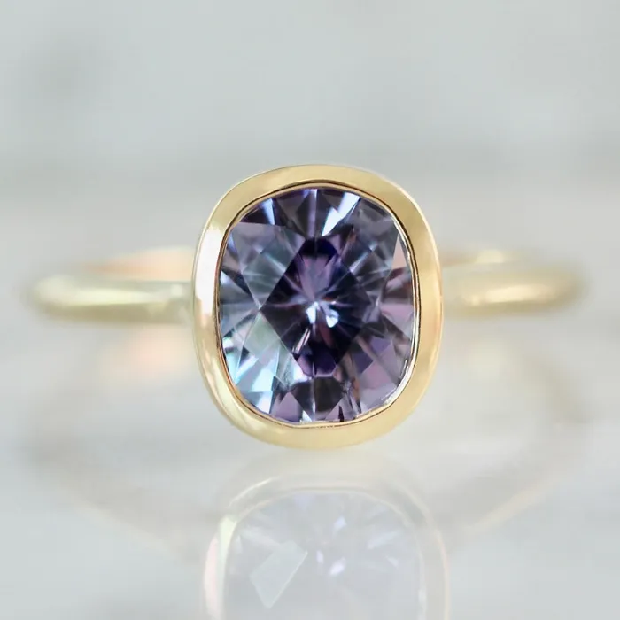 Rings Made By Gem Breakfast Gin Fizz Cushion Cut Tanzanite Ring
