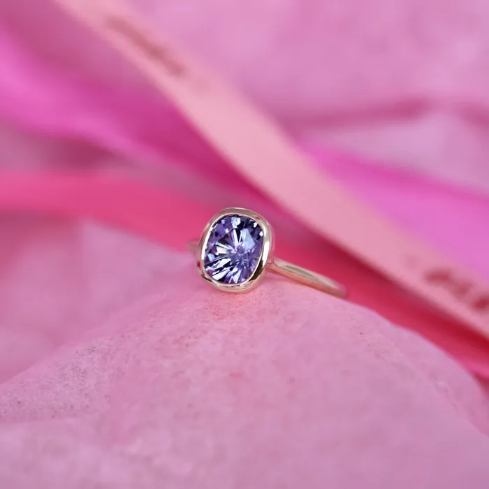 Rings Made By Gem Breakfast Gin Fizz Cushion Cut Tanzanite Ring