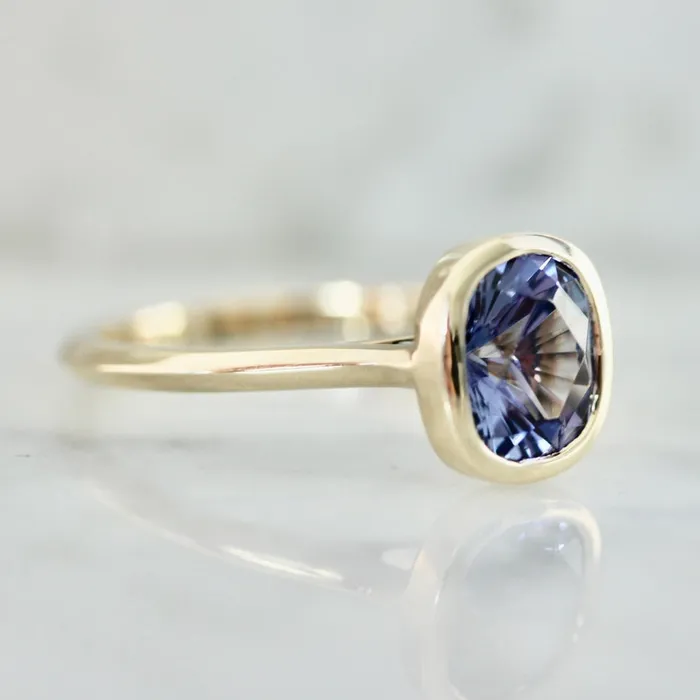 Rings Made By Gem Breakfast Gin Fizz Cushion Cut Tanzanite Ring