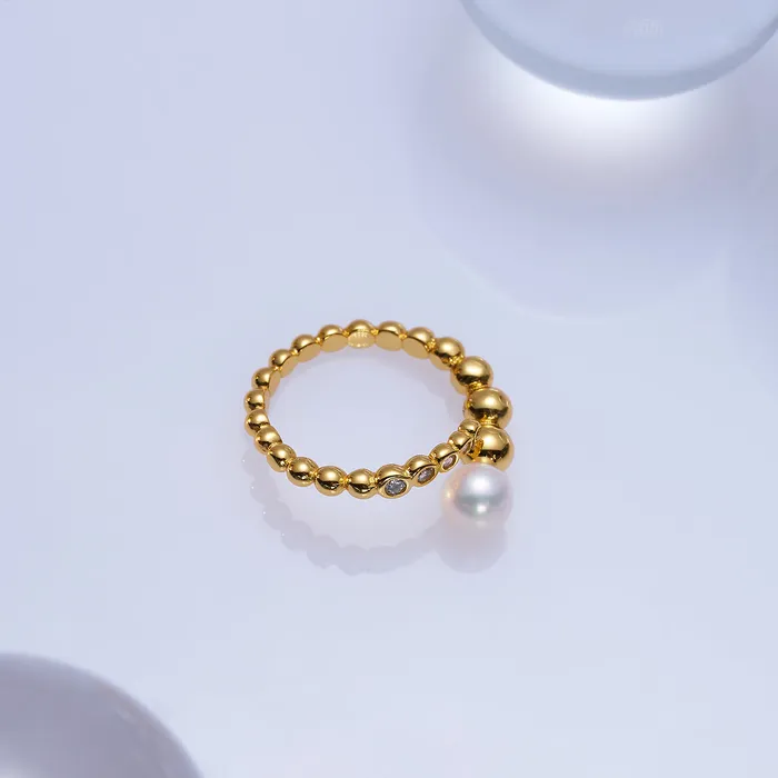 Rings Pearly Lustre Top Grade Freshwater Pearl Ring WR00287 BUBBLE