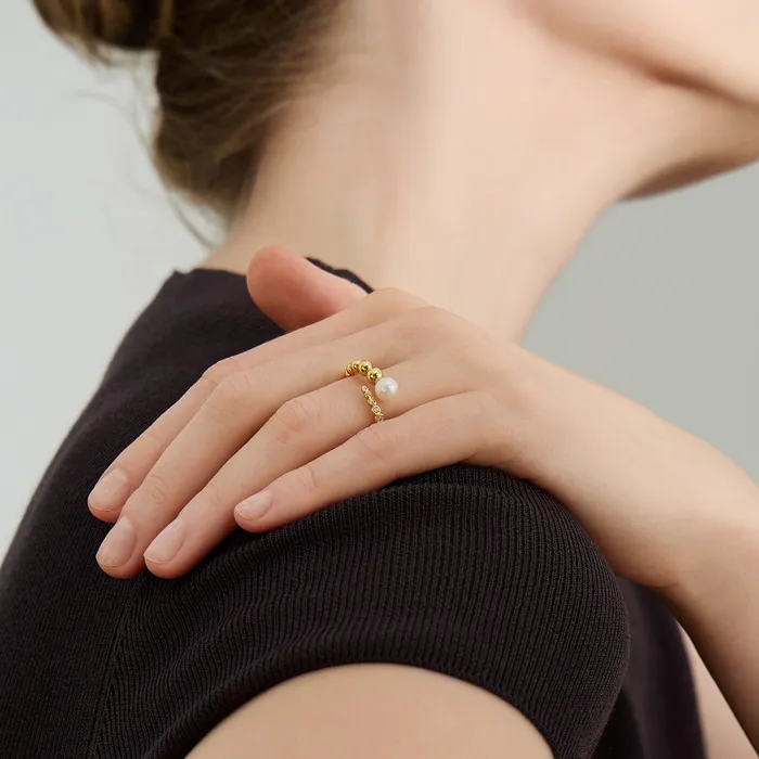 Rings Pearly Lustre Top Grade Freshwater Pearl Ring WR00287 BUBBLE