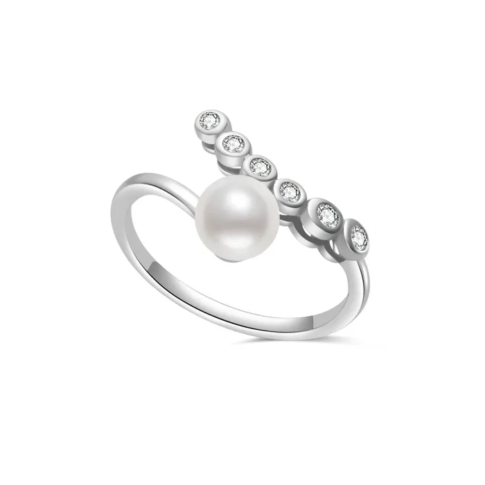 Rings Pearly Lustre Top Grade Freshwater Pearl Ring WR00304 BUBBLE