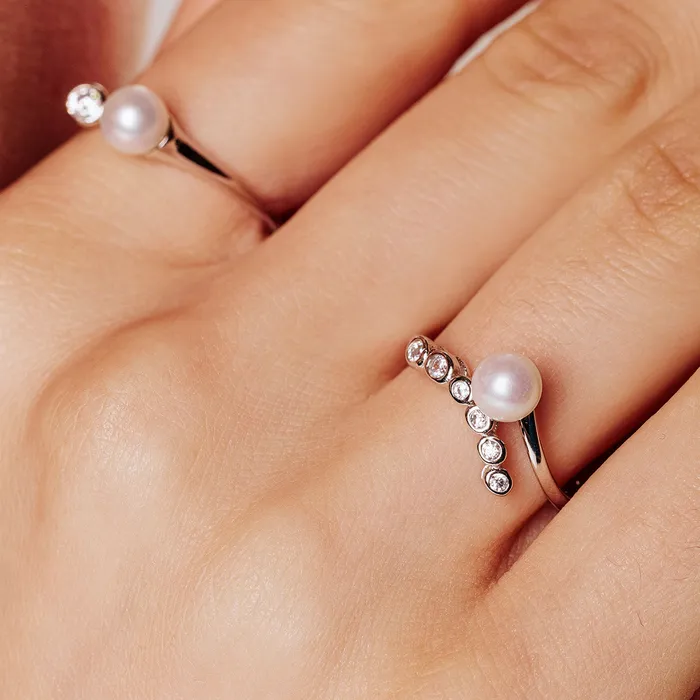 Rings Pearly Lustre Top Grade Freshwater Pearl Ring WR00304 BUBBLE