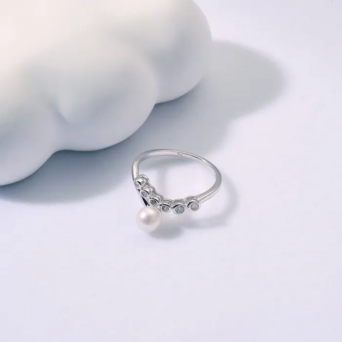 Rings Pearly Lustre Top Grade Freshwater Pearl Ring WR00304 BUBBLE