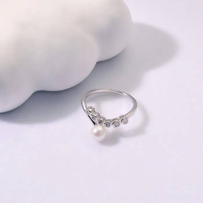 Rings Pearly Lustre Top Grade Freshwater Pearl Ring WR00304 BUBBLE