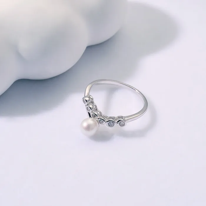 Rings Pearly Lustre Top Grade Freshwater Pearl Ring WR00304 BUBBLE