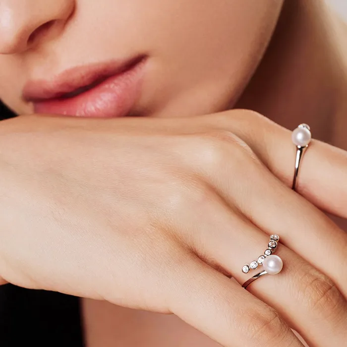 Rings Pearly Lustre Top Grade Freshwater Pearl Ring WR00304 BUBBLE