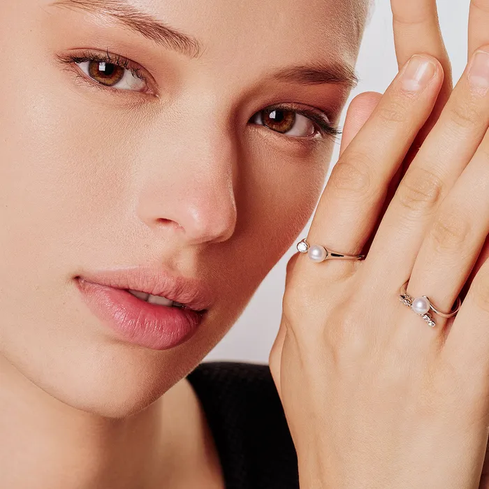 Rings Pearly Lustre Top Grade Freshwater Pearl Ring WR00304 BUBBLE