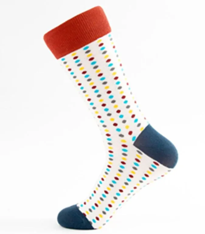 Rings POLLY SF947 White Colorful Polka Dot Socks