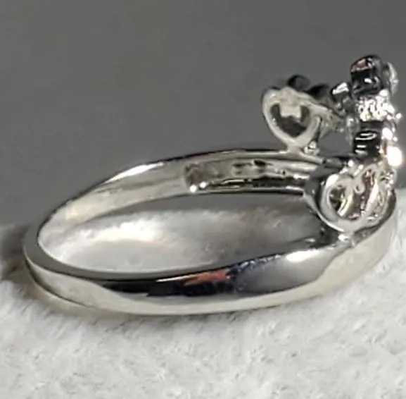 Rings R222 Silver Tiara Heart Design Ring Alice