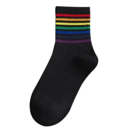 Rings SF1155 Black Thin Line Rainbow Socks POLLY