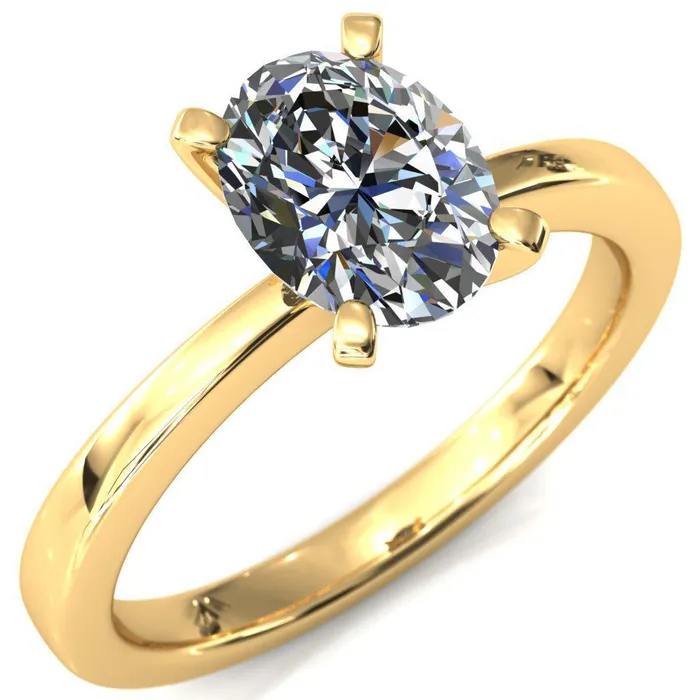 Rings Tessa Oval Lab Grown Diamond 4 Prong Pitched Shoulders Solitaire Engagement Ring Fire Brilliance 