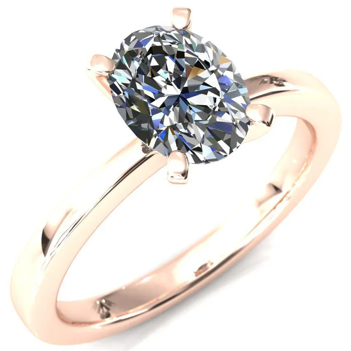 Rings Tessa Oval Lab Grown Diamond 4 Prong Pitched Shoulders Solitaire Engagement Ring Fire Brilliance 