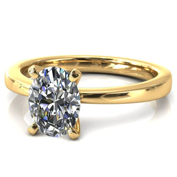 Rings Tessa Oval Lab Grown Diamond 4 Prong Pitched Shoulders Solitaire Engagement Ring Fire Brilliance 