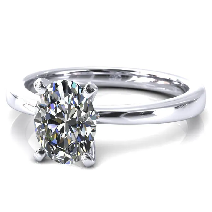 Rings Tessa Oval Lab Grown Diamond 4 Prong Pitched Shoulders Solitaire Engagement Ring Fire Brilliance 