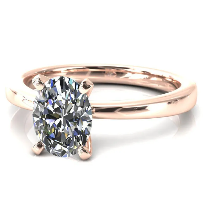 Rings Tessa Oval Lab Grown Diamond 4 Prong Pitched Shoulders Solitaire Engagement Ring Fire Brilliance 