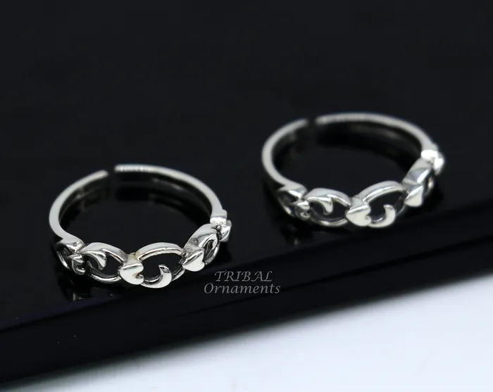 Rings Traditional design 925 sterling silver vintage handmade toe ring belly dance womens jewelry awesome tribal jewelry Rajasthan India ytr24 TRIBAL ORNAMENTS