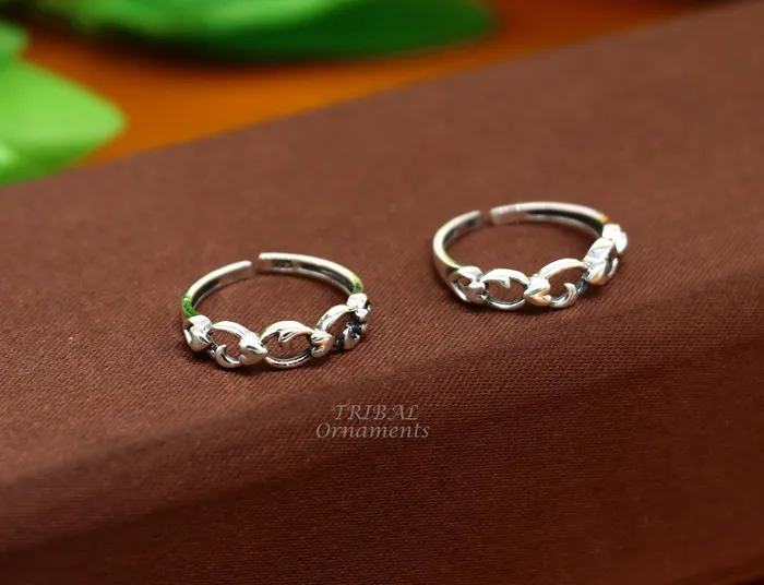 Rings Traditional design 925 sterling silver vintage handmade toe ring belly dance womens jewelry awesome tribal jewelry Rajasthan India ytr24 TRIBAL ORNAMENTS