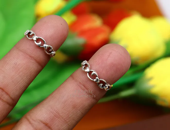 Rings Traditional design 925 sterling silver vintage handmade toe ring belly dance womens jewelry awesome tribal jewelry Rajasthan India ytr24 TRIBAL ORNAMENTS