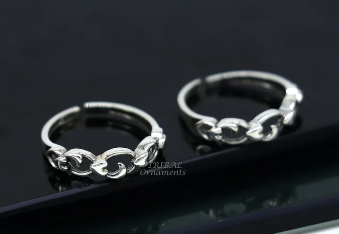 Rings Traditional design 925 sterling silver vintage handmade toe ring belly dance womens jewelry awesome tribal jewelry Rajasthan India ytr24 TRIBAL ORNAMENTS