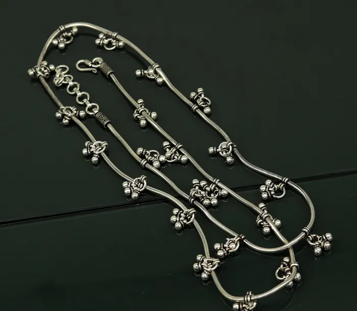 Rings TRIBAL ORNAMENTS 34 to 36 925 sterling silver handmade vintage design customized snake belly chain amazing hanging drops waist chain wedding jewelry wch08
