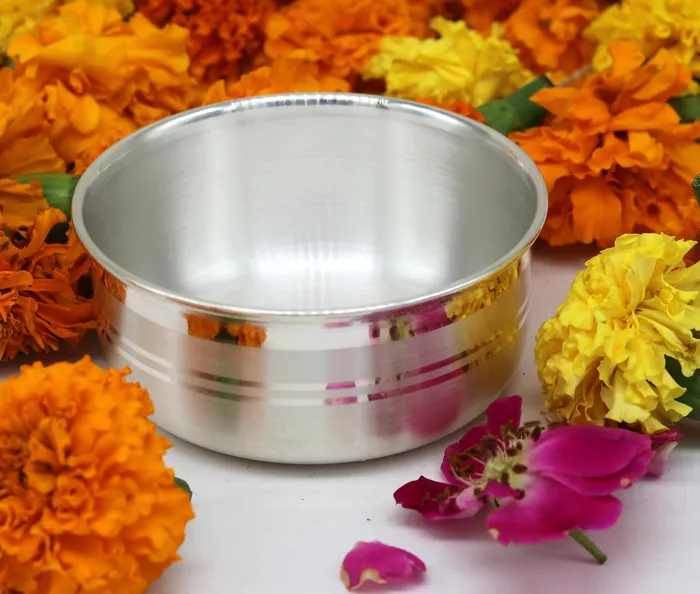 Rings TRIBAL ORNAMENTS 8cm wide 999 pure sterling silver handmade solid silver bowl silver has antibacterial properties keep stay healthy silver vessels sv50