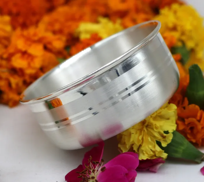 Rings TRIBAL ORNAMENTS 8cm wide 999 pure sterling silver handmade solid silver bowl silver has antibacterial properties keep stay healthy silver vessels sv50