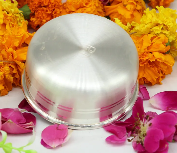 Rings TRIBAL ORNAMENTS 8cm wide 999 pure sterling silver handmade solid silver bowl silver has antibacterial properties keep stay healthy silver vessels sv50