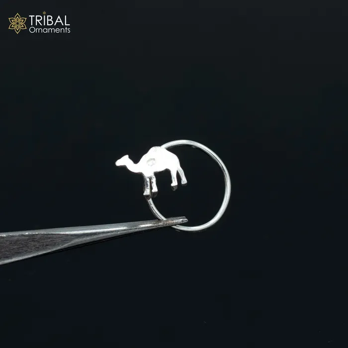 Rings TRIBAL ORNAMENTS 925 sterling silver camel design handmade fabulous nose pin u band tribal jewelry np80