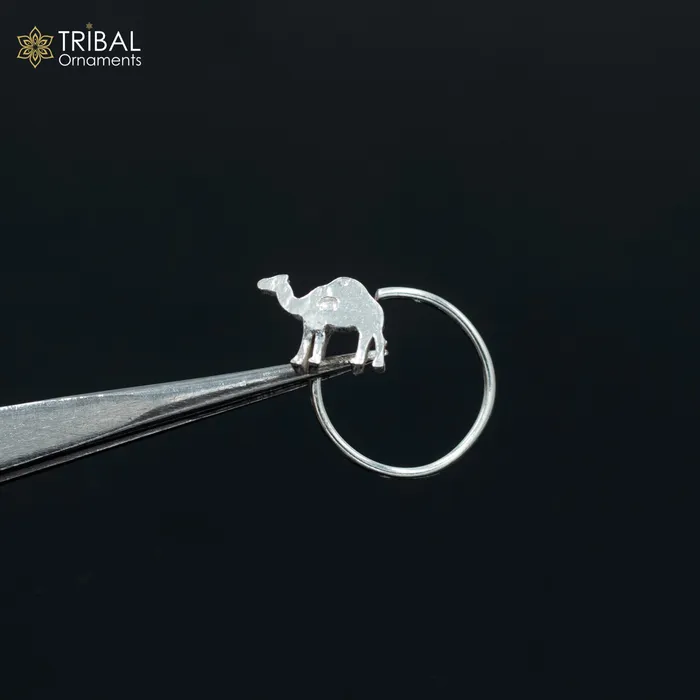 Rings TRIBAL ORNAMENTS 925 sterling silver camel design handmade fabulous nose pin u band tribal jewelry np80
