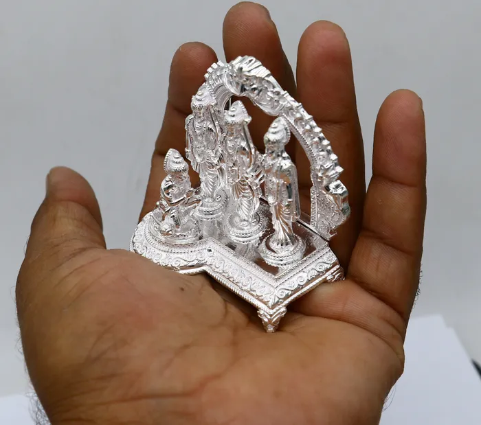 Rings TRIBAL ORNAMENTS 925 sterling silver handmade Divine Hindu god Rama Laxman Seeta and Hanuman blessing Statue Ram Darbar Divine figurine puja article art642 Rings TRIBAL ORNAMENTS 925 sterling silver handmade Divine Hindu god Rama Laxman Seeta and Hanuman blessing Statue Ram Darbar Divine figurine puja article art642