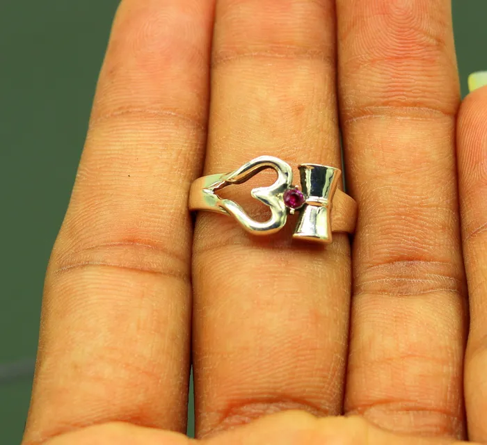 Rings TRIBAL ORNAMENTS 925 sterling silver vintage customized design shiva trident trishul ring band excellent customized pretty ring unisex jewelry sr281