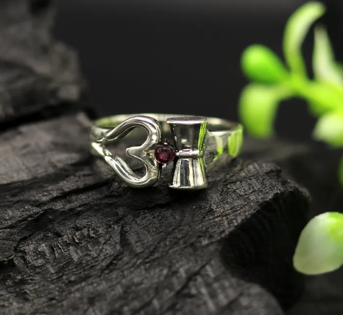 Rings TRIBAL ORNAMENTS 925 sterling silver vintage customized design shiva trident trishul ring band excellent customized pretty ring unisex jewelry sr281