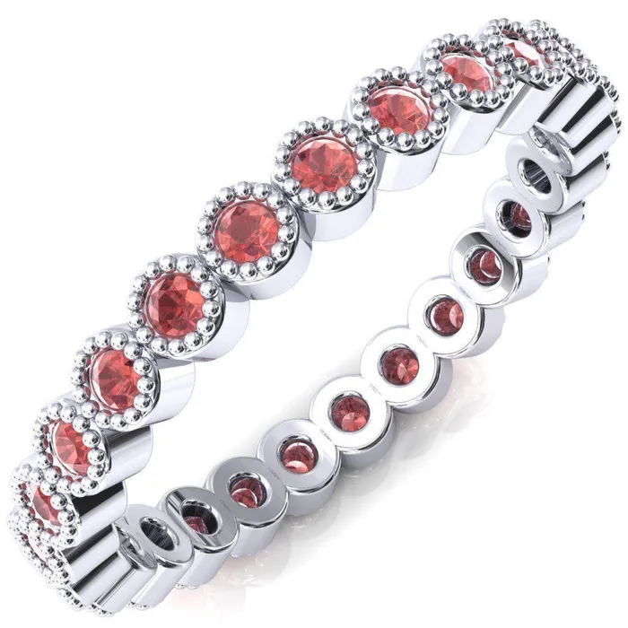 Rings Zinnia Round Padparadscha Sapphire 6 Prongs Milgrain Halo Accent Padparadscha Sapphire Ring Fire Brilliance 