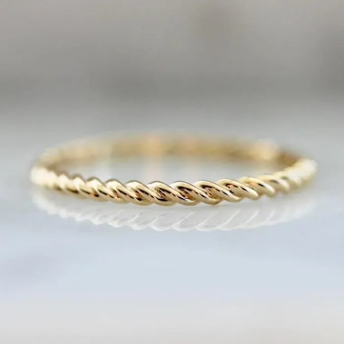 Rope Fine Gold Band Made By Gem Breakfast Rings