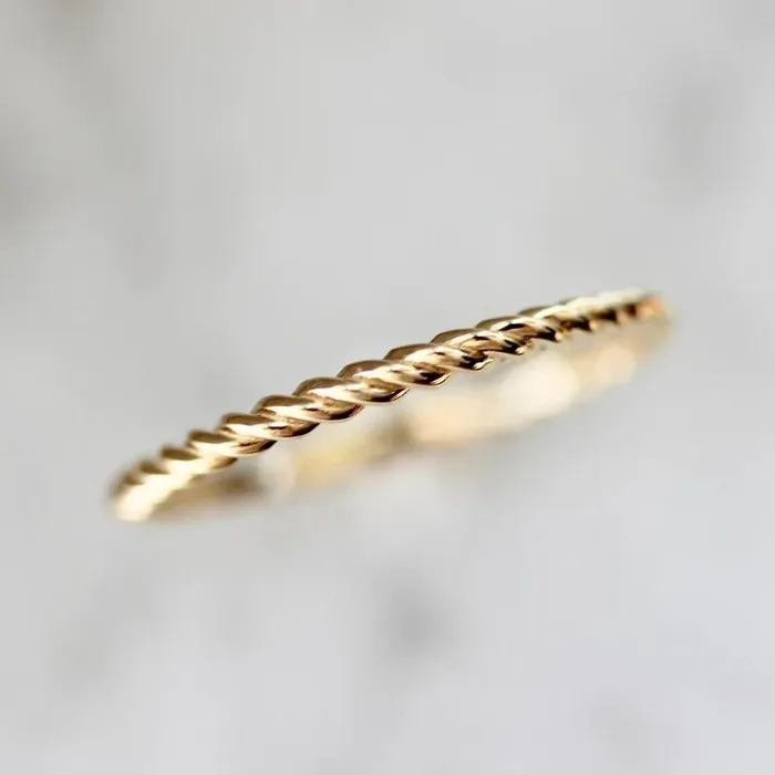 Rope Fine Gold Band Made By Gem Breakfast Rings