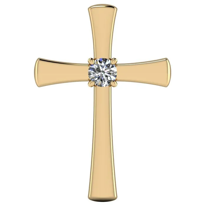 Round Center Stone 4 Prong Solitaire Cross Pendant Fire Brilliance Necklaces Round Center Stone 4 Prong Solitaire Cross Pendant Fire Brilliance Necklaces
