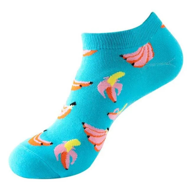 SF1230 Fashion Blue Banana Low Cut Socks POLLY Rings