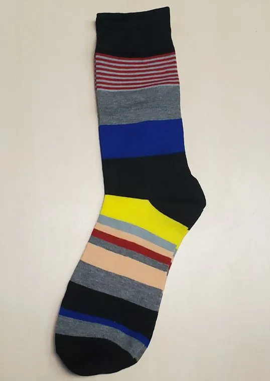 SF176 Multi Color Thick Thin Stripe Socks POLLY Necklaces
