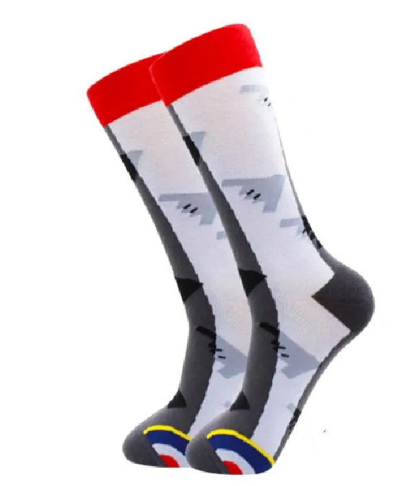 SF266 Gray Fighter Jet Socks POLLY Earrings