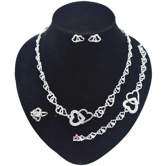 Silver wedding jewelry set Jewelvers Rings
