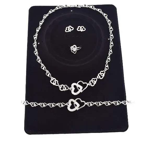 Silver wedding jewelry set Jewelvers Rings