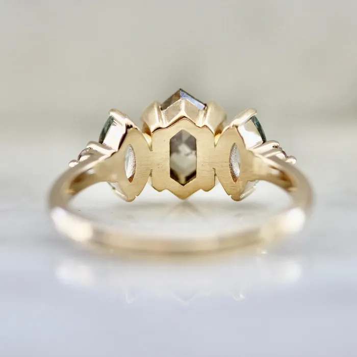 Snickerdoodle Champagne Hexagon Cut Diamond Ring Pilar Agueci Jewelry Rings